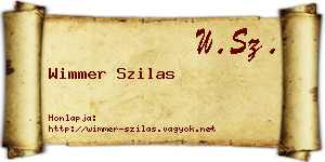 Wimmer Szilas névjegykártya